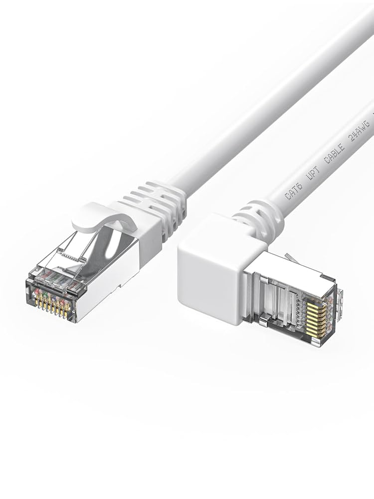 JUXINICE 90 Degree CAT6 Ethernet Cable Right Angle Upward